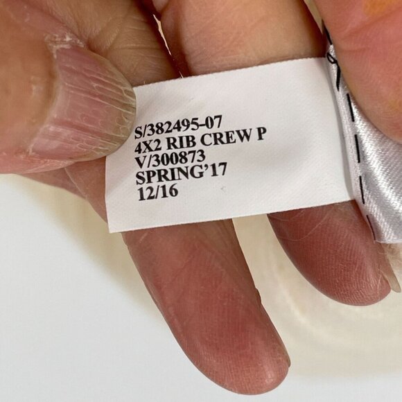 Banana Republic Italian Cashmere Blend Ribbed Pullover Crew Ivory Long Sleeve L - Picture 8 of 9